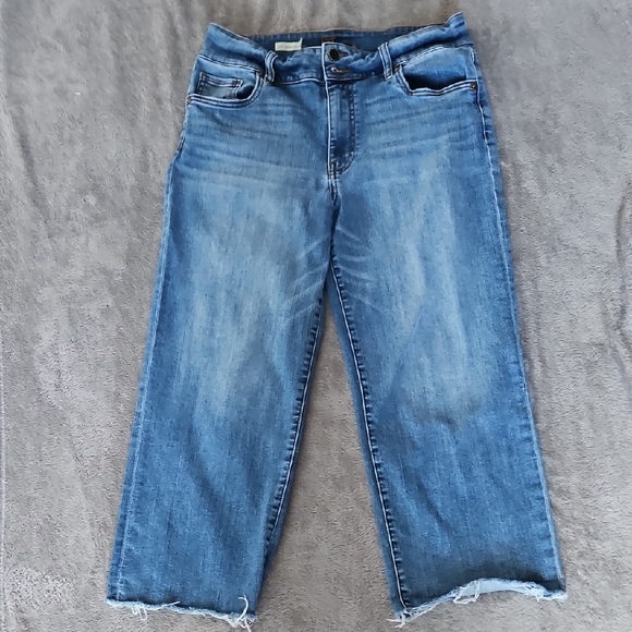 Kut from the Kloth Distressed Blue Ankle Jeans - Picture 13 of 13
